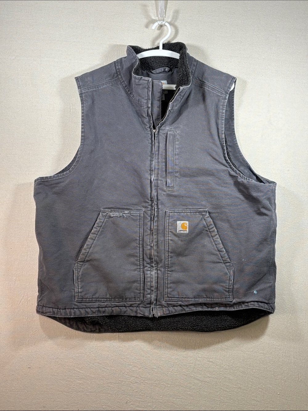 Carhartt Men’s Charcoal Gray Quilted-Lined Work Vest